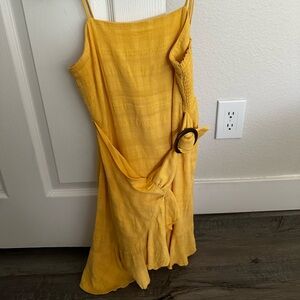 Yellow American eagle wrap dress